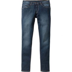 Dżinsy ze stretchem Skinny Fit Straight bonprix ciemnoniebieski "stone used". Niebieskie jeansy męskie regular bonprix, z jeansu. Za 109,99 zł.