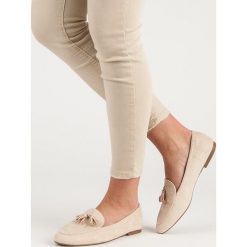 BROKATOWE MOKASYNY. Szare mokasyny damskie SMALL SWAN. Za 52,90 zł.