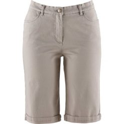 Bermudy modelujące sylwetkę ze stretchem bonprix kamienisty. Szare szorty damskie bonprix, bez wzorów. Za 74,99 zł.