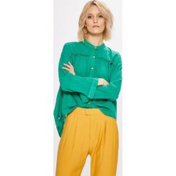 Answear - Koszula. Zielone bluzki damskie ANSWEAR, na co dzień, s, bez wzorów, z bawełny, casualowe, bez kołnierzyka, z długim rękawem. W wyprzedaży za 69,90 zł.