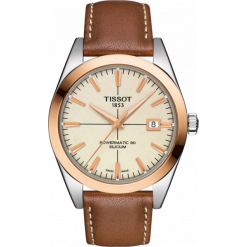 ZEGAREK TISSOT GENTLEMAN POWERMATIC 80 SILICIUM T927.407.46.261.00. Szare zegarki męskie TISSOT, złote. Za 5550,00 zł.