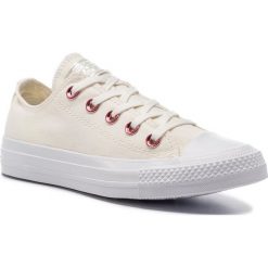 Trampki CONVERSE - Ctas Ox 163283C Egret/Rhubarb/White. Żółte półbuty damskie Converse, bez wzorów, z gumy, bez zapięcia. W wyprzedaży za 189,00 zł.