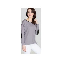 Sweter K118 Szary. Szare swetry damskie Lenitif, s, bez wzorów, ze skóry, z długim rękawem, długie, bez kaptura. Za 79,00 zł.