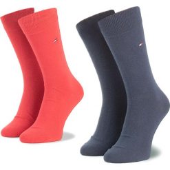 Zestaw 2 par wysokich skarpet męskich TOMMY HILFIGER - 371111 Tommy Original 085. Czerwone skarpetki męskie TOMMY HILFIGER, bez wzorów, z elastanu. Za 54,99 zł.