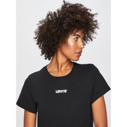Levi's - Top. Czarne bluzki damskie marki Levi's®, s, z nadrukiem, z bawełny, z okrągłym kołnierzem. Za 99,90 zł.