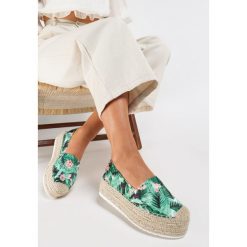 Zielone Espadryle Hella. Zielone espadryle damskie Renee, bez wzorów, bez obcasa. W wyprzedaży za 59,99 zł.