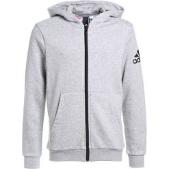 Bluzy chłopięce: adidas Performance LOGO HOOD Bluza rozpinana medium grey heather/black