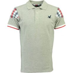 Koszulka polo "Karreaux" w kolorze jasnoszarym. Szare koszulki męskie Stone Goose, m, z haftami, z bawełny, bez rękawów. W wyprzedaży za 98,95 zł.