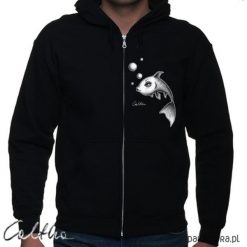 Ryba - bluza rozpinana unisex. Czarne bluzy damskie Pakamera, m, z kapturem. Za 149,00 zł.