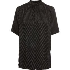 Bluzka shirtowa w strukturalny wzór bonprix czarny. Niebieskie bluzki damskie marki ARTENGO, z elastanu, ze stójką. Za 119,99 zł.