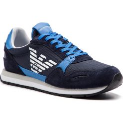 Sneakersy EMPORIO ARMANI - X4X215 XL198 A584 Blue/Limoges/Night. Niebieskie sneakersy męskie marki Emporio Armani, na co dzień, bez wzorów, z zamszu, eleganckie, bez zapięcia. Za 689,00 zł.