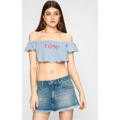 Tommy Hilfiger - Top. Szare topy damskie TOMMY HILFIGER, l, z nadrukiem, z bawełny. W wyprzedaży za 139,90 zł.