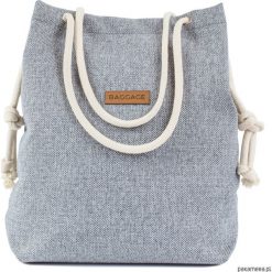 Torebka worek BAGGAGE jasna szara shopper torba. Szare torby damskie na zakupy Pakamera, bez wzorów, na ramię, bez dodatków. Za 100,00 zł.