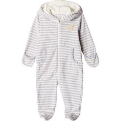 Śpioszki w kolorze szaro-białym. Szare śpiochy niemowlęce Steiff, w paski, z bawełny. W wyprzedaży za 115,95 zł.