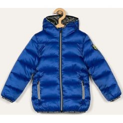 Blukids - Kurtka dziecięca 98-134 cm. Niebieskie kurtki chłopięce Blukids, bez wzorów, z poliesteru, krótkie, z kapturem. Za 149,90 zł.