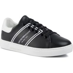 Sneakersy EMPORIO ARMANI - X3X096 XM090 A120 Black/White. Czarne półbuty damskie Emporio Armani, ze skóry. W wyprzedaży za 439,00 zł.