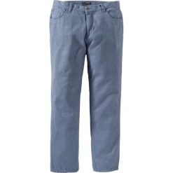 Spodnie z 5 kieszeniami Regular Fit bonprix niebieski melanż. Niebieskie spodnie męskie bonprix, m, bez wzorów, z bawełny. Za 79,99 zł.