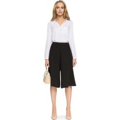 Biała Elegancka Bluzka z Niską Stójką. Białe bluzki damskie marki Molly.pl, s, eleganckie, ze stójką, z długim rękawem. Za 104,90 zł.