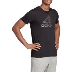Adidas Must Haves Badge Of Sport Foil Tee ED7256 t-shirt męskie czarne XL. Czarne t-shirty męskie Adidas, xl, bez wzorów, z bawełny, sportowe, bez kołnierzyka, długie. W wyprzedaży za 89,99 zł.