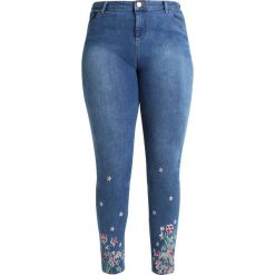 Boyfriendy damskie: Dorothy Perkins Curve FLORAL EMBROIDED FRONT AND BACK Jeans Skinny Fit blue denim