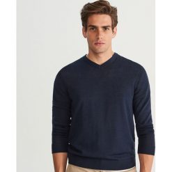 Sweter z wełny merynosa - Granatowy. Niebieskie bez kategorii Reserved, s, z wełny. Za 129,99 zł.