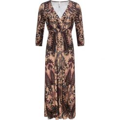 Sukienka maxi z nadrukiem we wzór paisley bonprix brązowy z nadrukiem. Pomarańczowe sukienki damskie bonprix, z nadrukiem, bez kołnierzyka, bez rękawów, maxi. Za 149,99 zł.