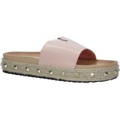Różowe klapki espadryle z ćwiekami Casu LS50. Różowe espadryle damskie marki Casu. Za 39,99 zł.