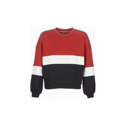 Bluzy Tommy Jeans TJW COLORBLOCK SWEAT. Czerwone bluzy damskie Tommy Jeans, s, bez wzorów, z jeansu, bez rękawów, bez kaptura. Za 300,30 zł.