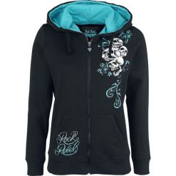 Bluzy damskie: Rock Rebel by EMP Freaking Out Loud Bluza z kapturem rozpinana damska czarny/turkusowy