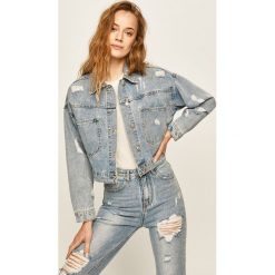 Answear - Kurtka jeansowa. Niebieskie kurtki damskie ANSWEAR, s, bez wzorów, z elastanu, krótkie. Za 169,90 zł.