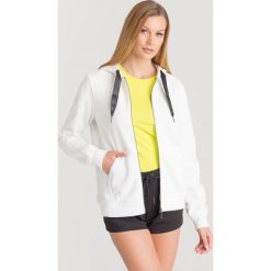 BLUZA Armani Exchange. Białe bluzy damskie Armani Exchange, s, z nadrukiem, z materiału, bez rękawów, z kapturem. Za 335,40 zł.