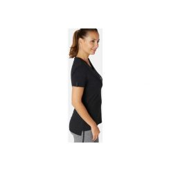 Koszulka krótki rękaw slim Gym & Pilates 510 damska. Szare t-shirty damskie NYAMBA, xl, bez wzorów, z elastanu, sportowe, bez kołnierzyka. Za 44,99 zł.