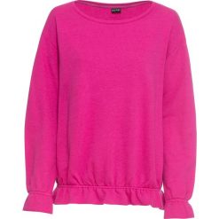 Bluza dresowa bonprix różowa magnolia. Różowe bluzy damskie bonprix, z dresówki, eleganckie, bez kaptura. Za 79,99 zł.