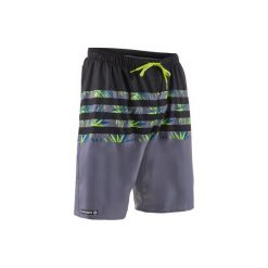 Spodenki surfing długie SBS 100 Flostripe męskie. Szare koszulki męskie OLAIAN, m, bez wzorów, z poliesteru, sportowe, bez kołnierzyka, bez rękawów, długie. Za 49,99 zł.