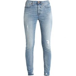 Madewell HIGH RISE MEDIUM INDIGO DESTRUCTED Jeansy Slim Fit cliff. Niebieskie jeansy damskie relaxed fit Madewell. Za 589,00 zł.