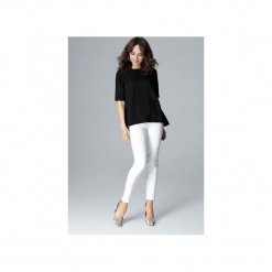 Bluzka L002 Czarny. Czarne bluzki asymetryczne Lenitif, l, eleganckie. Za 119,00 zł.