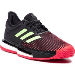 Buty adidas - SoleCourt Boost M AH2131 Cblack/Hireye/Shored. Czarne buty sportowe męskie Adidas, z tworzywa sztucznego, bez zapięcia, tenisowe. W wyprzedaży za 449,00 zł.