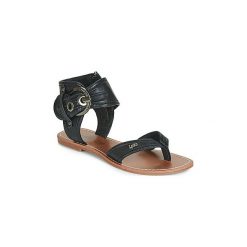 Sandały LPB Shoes THALIE. Czarne sandały damskie marki LPB Shoes, bez wzorów, bez obcasa, bez zapięcia. Za 149,00 zł.