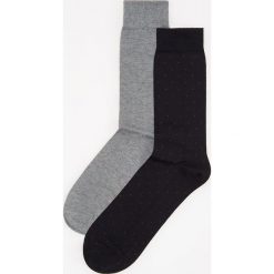 Skarpety 2 pack z merceryzowanej bawełny - Szary. Szare skarpetki męskie Reserved, bez wzorów, z bawełny. Za 29,99 zł.