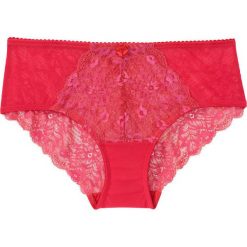 Figi panty bonprix czerwono-różowy. Czerwone figi damskie marki bonprix, w koronkowe wzory, z koronki. Za 29,99 zł.
