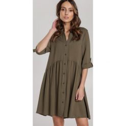 Ciemnozielona Sukienka Brifer. Zielone sukienki damskie Renee, na lato, s, mini, trapezowe. Za 109,99 zł.
