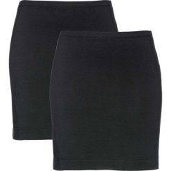 Spódnica z dżerseju ze stretchem (2 szt.) bonprix czarny + czarny. Czarne spódniczki damskie bonprix, bez wzorów, z dżerseju. Za 35,98 zł.