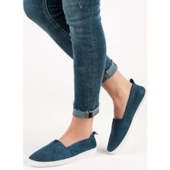 NIEBIESKIE SKÓRZANE SLIPONY. Niebieskie trampki i tenisówki damskie marki FILIPPO, bez wzorów, bez zapięcia. Za 90,00 zł.