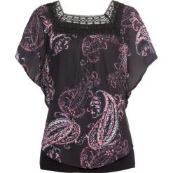 Tunika shirtowa z szyfonem z nadrukiem bonprix czarny "paisley". Czarne tuniki damskie bonprix, z nadrukiem, z szyfonu. Za 99,99 zł.