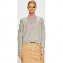 Tommy Jeans - Bluza. Szare bluzy damskie z nadrukiem marki Tommy Jeans, s, z elastanu, bez kaptura. Za 399,90 zł.