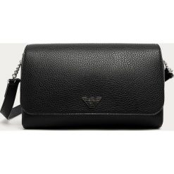 Emporio Armani - Torebka. Czarne listonoszki damskie Emporio Armani, w paski, z poliesteru, na ramię, bez dodatków. Za 689,90 zł.