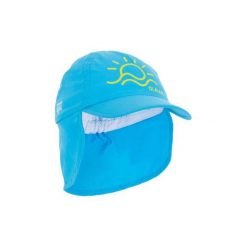 Czapka z daszkiem UV surfing dla malucha. Niebieskie czapki z daszkiem damskie marki OLAIAN, z materiału. W wyprzedaży za 12,99 zł.