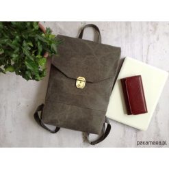 Plecak UNISEX. Brązowe plecaki męskie Pakamera, bez wzorów, z jeansu. Za 215,00 zł.