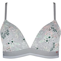 Biustonosz w kolorze szarym. Szare biustonosze Skiny Women & Men, z haftami. W wyprzedaży za 42,95 zł.