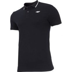 Koszulka polo męska TSM302 - głęboka czerń. Czarne koszulki męskie 4f, m, bez wzorów, z bawełny, bez rękawów. Za 59,99 zł.